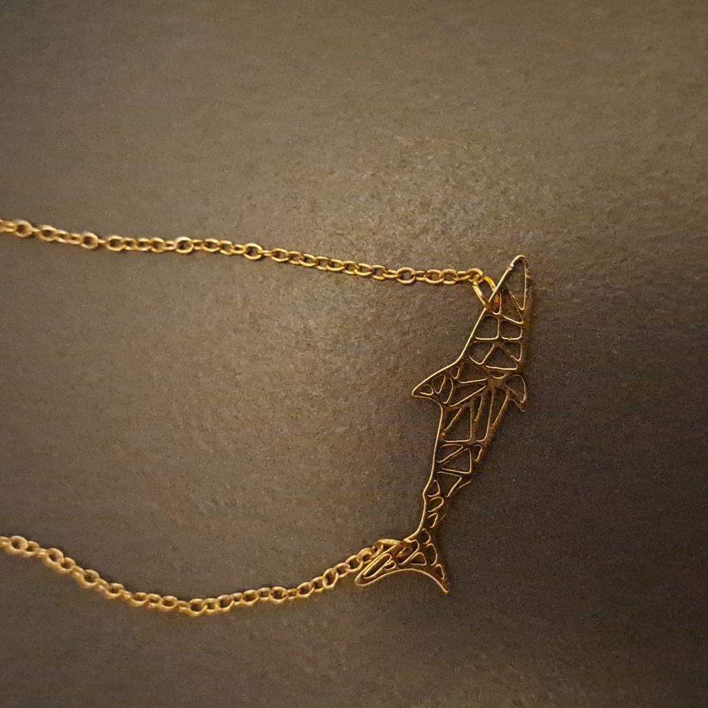 Geometric shark necklace